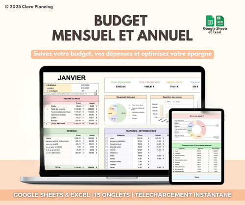 Budget Planner – Version Complète (Téléchargement Instantané)