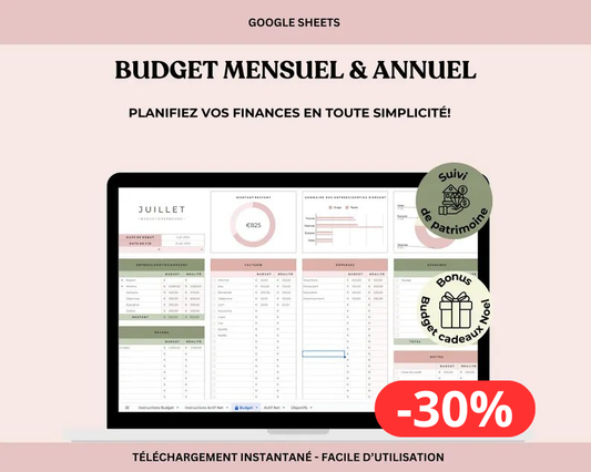 Prenez le contrôle de votre argent en 7 jours – Budget Planner complet (Téléchargement immédiat)