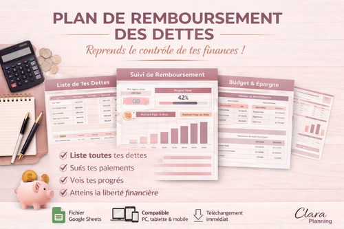 Planificateur de remboursement des dettes (Google Sheets)